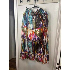Vibrant Multicolor Maxi Skirt by Chaudry Size Medium
